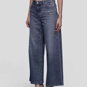 Avec Les Filles GEM Embellished Blue Jeans